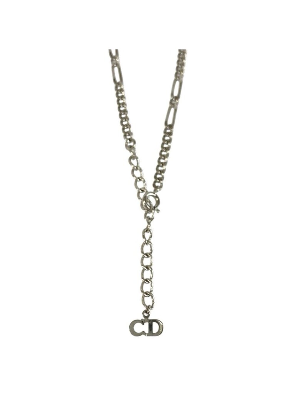 Dior Vintage CD Logo Silver Plated Necklace - Picture 6 of 7